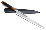 Yoshihiro Aonamiuchi Blue Steel #1 Yanagi Sushi Sashimi Japanese Knife Ryu Dragon Ebony Handle