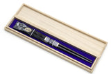 Japanese Premium Ebony Wood Chopsticks Fukiurushi Lacquered Black & White Dragon with Paulownia Wooden Box