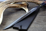 Yoshihiro Mizu Yaki Blue Steel #2 Kurouchi Gyuto Japanese Chefs knife (Round Shape Shitan Handle) with Nuri Saya
