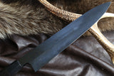 Yoshihiro Mizu Yaki Honyaki Mirror-Finished Mt. Fuji with Full Moon Gyuto Chefs Knife with Ebony Handle