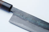Yoshihiro Mizu Yaki Blue Steel #2 Kurouchi Gyuto Japanese Chefs knife (Round Shape Shitan Handle) with Nuri Saya