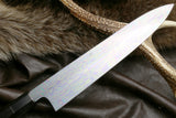 Yoshihiro Mizu Yaki Honyaki Mirror-Finished Mt. Fuji with Full Moon Gyuto Chefs Knife with Ebony Handle