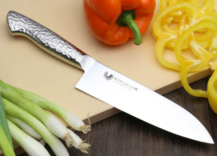 Yoshihiro Hayate Inox Aus-8 Santoku Japanese Chefs Knife Integrated Stainless Handle