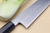Yoshihiro Special Forged Mizu Yaki Aogami Blue Steel Gyuto Chef Knife Ebony Handle
