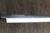 Yoshihiro Mizu Honyaki White Steel #1 Mirror-Finished Namiukashi Yanagi Ebony Handle