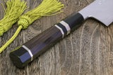 Yoshihiro Mizu Yaki Honyaki Shiroko White Steel #2 Mirror Polished Gyuto Japanese Chef Knife with Triple Nickel Silver Ring Ebony Handle