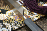 Yoshihiro High Speed Stainless Steel  Yanagi Kiritsuke Sashimi Knife Ebony Handle with Nuri Saya