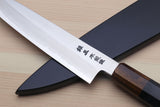 Yoshihiro Hiryu Ginsan High Carbon Stainless Steel Petty Utility Knife Ebony Handle with Nuri Saya Cover