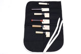 Yoshihiro Japanese Knife Cotton Pouch Bag Black Color (6 Slots)