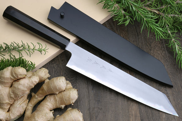 Yoshihiro Special Forged Mizu Yaki Aogami Blue Steel Gyuto Kiritsuke Ebony Handle
