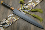 Yoshihiro Aonamiuchi Blue Steel #1 Yanagi Sushi Sashimi Japanese Knife Ryu Dragon Ebony Handle