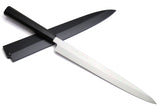 Yoshihiro Ginsan Honyaki Mirror Polished Yanagi Japanese Sushi Sashimi Chef Knife with Premium Ebony Handle