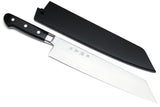 Yoshihiro High Speed Steel Kiritsuke Multipurpose Chefs Knife (Black Pakkawood Handle)