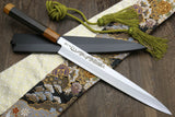 Yoshihiro Aonamiuchi Blue Steel #1 Yanagi Sushi Sashimi Japanese Knife Ryu Dragon Ebony Handle