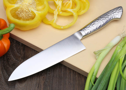 Yoshihiro Hayate Inox Aus-8 Santoku Japanese Chefs Knife Integrated Stainless Handle