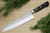 Yoshihiro Aoko Blue Steel Stainless Clad Gyuto Japanese Knife 8.25'' (210mm) Black Pakkawood Handle