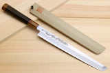 Yoshihiro Aonamiuchi Blue Steel #1 Sakimaru Takobiki Sushi Sashimi Slicing Japanese Knife Ryu Dragon Ebony Handle