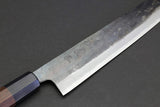 Yoshihiro Mizu Yaki Blue High Carbon Steel #1 Kurouchi Sujihiki Slicer Chef Knife with Shitan Wood Handle