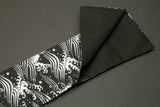 Yoshihiro Japanese Knife Pouch Bag (Black & Silver Japanese wave Pattern)