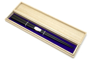 Japanese Premium Ebony Wood Handmade Chopsticks with Paulownia wooden box