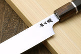 Yoshihiro Gintsuru Ginsan Stainless Steel Yanagi Kiritsuke Mirror Finished Sushi Sashimi Japanese Knife Ebony Handle with Sterling Silver Ring
