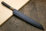 Yoshihiro Gintsuru Ginsan Stainless Steel Yanagi Kiritsuke Mirror Finished Sushi Sashimi Japanese Knife Ebony Handle with Sterling Silver Ring