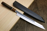Yoshihiro Gintsuru Ginsan Stainless Steel Yanagi Kiritsuke Mirror Finished Sushi Sashimi Japanese Knife Ebony Handle with Sterling Silver Ring