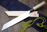 Yoshihiro Hongasumi White Steel Kiritsuke Multipurpose Japanese Chef Knife Magnolia Handle