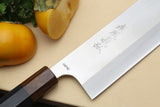 Yoshihiro High Speed Steel HAP40 Nakiri Vegetable Chefs Knife Ebony Handle with Nuri Saya Cover