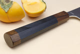 Yoshihiro High Speed Steel HAP40 Nakiri Vegetable Chefs Knife Ebony Handle with Nuri Saya Cover