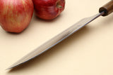 Yoshihiro High Speed Steel HAP40 Santoku Multipurpose Chefs Knife Natural Ebony Handle