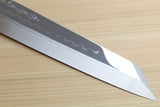 Yoshihiro Mizu Honyaki White Steel #2 Mirror-Polished Namiukashi Kiritsuke Knife Ebony wood Handle & Ebony Saya