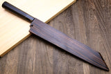 Yoshihiro Mizu Honyaki White Steel #2 Mirror-Polished Namiukashi Kiritsuke Knife Ebony wood Handle & Ebony Saya