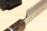 Yoshihiro Left-Handed Ginsanko Mirror Polished Stain Resistant Steel Yanagi Sushi Sashimi Japanese Knife Ebony Handle with Silver Ring