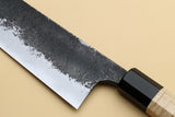 Yoshihiro Nashiji High Carbon White Steel #2 Kiritsuke Japanese Multipurpose Knife with Camphor Handle