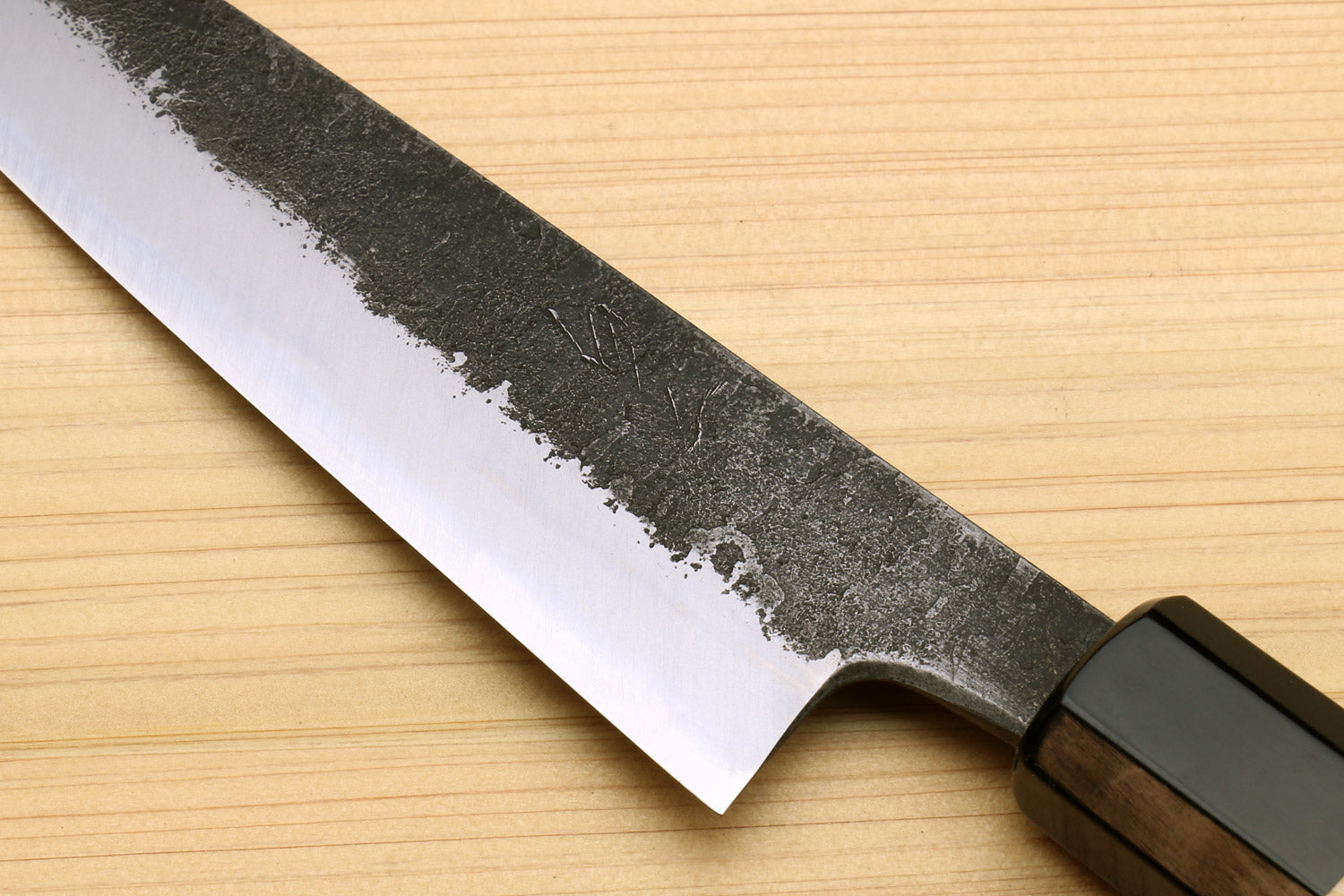 Yoshihiro Nashiji High Carbon White Steel #2 Petty Utility Japanese Chefs Knife with Camphor Handle