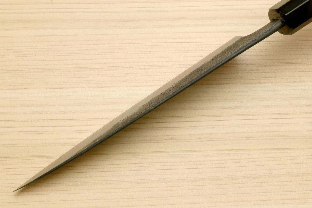 Yoshihiro Nashiji High Carbon White Steel #2 Petty Utility Japanese Chefs Knife with Camphor Handle