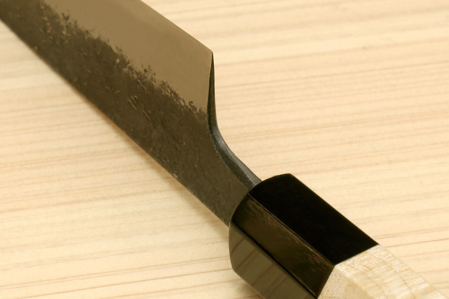Yoshihiro Nashiji High Carbon White Steel #2 Petty Utility Japanese Chefs Knife with Camphor Handle