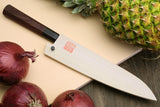 Yoshihiro Ice Hardened Stainless Steel Gyuto Japanese Chef Knife Shitan Rosewood Handle