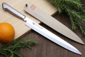 Yoshihiro Hayate Inox Aus-8 Yanagi Sushi Sashimi Japanese Chef Knife Integrated Stainless Handle