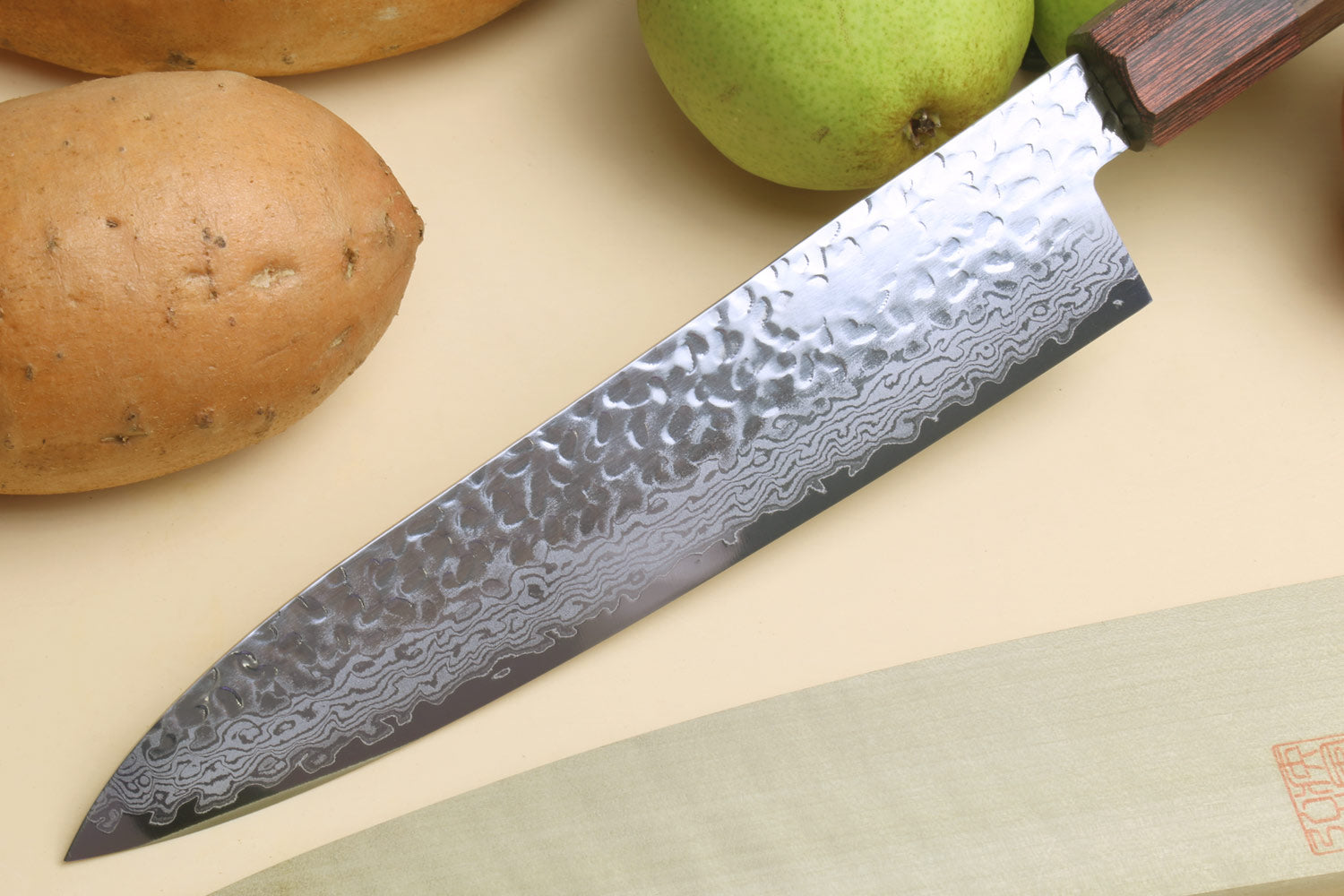 Yoshihiro VG-10 46 Layers Hammered Damascus Gyuto Japanese Chefs Knife –  Yoshihiro Cutlery