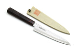 Yoshihiro VG-10 46 Layers Damascus Petty Utility Japanese Chef Knife (6'' (150mm)) (Rosewood Handle)