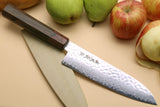 Yoshihiro VG-10 46 layers Hammered Damascus Santoku 7"(180mm) + Petty / Utility 6"(150mm) Chefs knife Set Rosewood Handle with Saya Cover