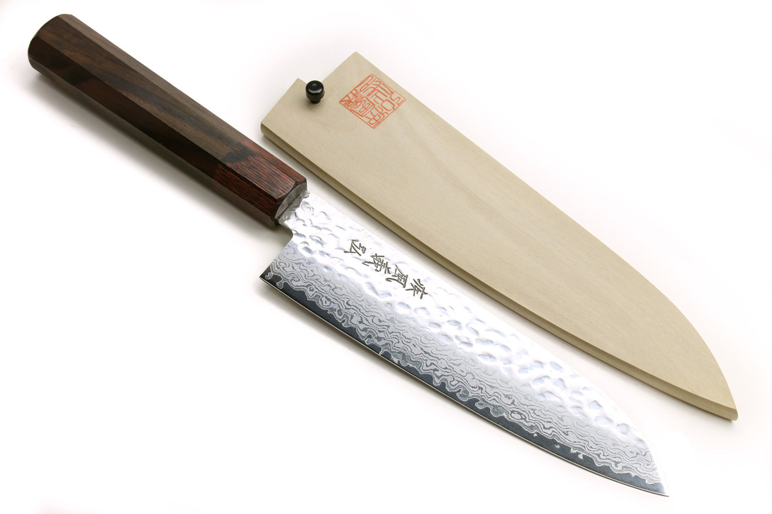 Toshu Special Selection, Damascus Blade Santoku, Octagonal Handle