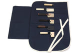 Yoshihiro Japanese Knife Cotton Pouch Bag Dark Navy Color (6 Slots)