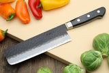 Yoshihiro Kurouchi Super Blue Steel Stainless Clad Nakiri Vegetable Chef Knife