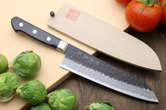 Yoshihiro Kurouchi Super Blue Steel Stainless Clad Santoku Multipurpose Chef Knife
