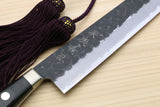 Yoshihiro Kurouchi Super Blue Steel Stainless Clad Sujihiki Slicer Chef Knife Black Pakkawood Handle