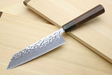Yoshihiro Inox Stain-resistant Aus-10 Hammered Damascus Stainless Steel Ice Hardened Kiritsuke Multipurpose Chef Knife Shitan Handle