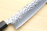 Yoshihiro Inox Stain-resistant Aus-10 Hammered Damascus Stainless Steel Ice Hardened Kiritsuke Multipurpose Chef Knife Shitan Handle